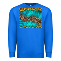 True Royal leopard turquoise sunflower Premium Sweatshirt - JahusDesignShop