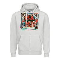 Dove Grey American football mama with leopard Zipper Hoodie - Zillion Design Studio