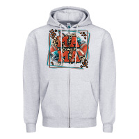 Heather Grey American football mama with leopard Zipper Hoodie - Zillion Design Studio