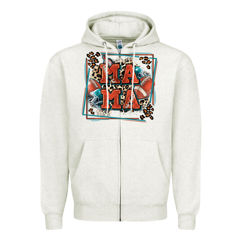 American Football Mama With Leopard Zipper Hoodie by Zillion Design Studio | Teevron