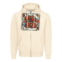 Sandshell American football mama with leopard Zipper Hoodie - Zillion Design Studio