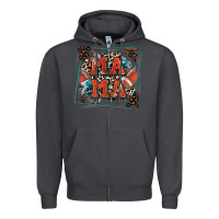 Smoke American football mama with leopard Zipper Hoodie - Zillion Design Studio