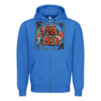 True Royal American football mama with leopard Zipper Hoodie - Zillion Design Studio