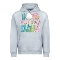 Heather Grey 100 mermazing days Urban Hoodie - MaliasSmallBusiness