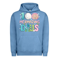 Pigment Pebble Blue 100 mermazing days Urban Hoodie - MaliasSmallBusiness