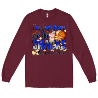 Burgundy i'm just here for the snacks #basketball brother Long Sleeve Tee - Zillion Design Studio