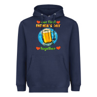 Navy our first father's day together and beer Heavyweight Hoodie - HRA Design Shop