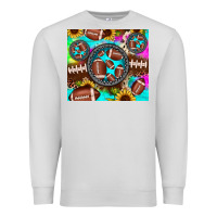 Dove Grey football tie dye gemstone sunflower Premium Sweatshirt - JahusDesignShop