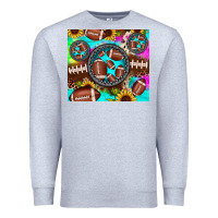 Heather Grey football tie dye gemstone sunflower Premium Sweatshirt - JahusDesignShop