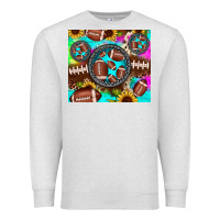 Oatmeal Heather football tie dye gemstone sunflower Premium Sweatshirt - JahusDesignShop