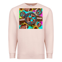 Pale Pink football tie dye gemstone sunflower Premium Sweatshirt - JahusDesignShop