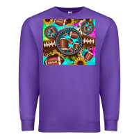 Purple football tie dye gemstone sunflower Premium Sweatshirt - JahusDesignShop