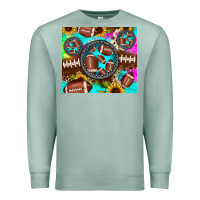 Seafoam football tie dye gemstone sunflower Premium Sweatshirt - JahusDesignShop