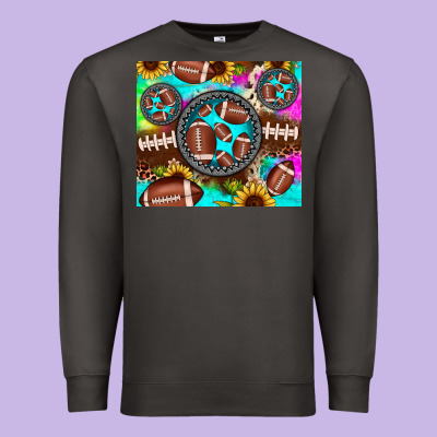 Football Tie Dye Gemstone Sunflower Premium Sweatshirt Designed By Jahusdesignshop