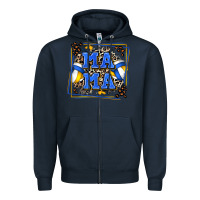 Navy volleyball mama with leopard Zipper Hoodie - Zillion Design Studio