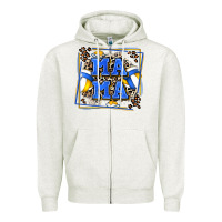 Oatmeal Heather volleyball mama with leopard Zipper Hoodie - Zillion Design Studio