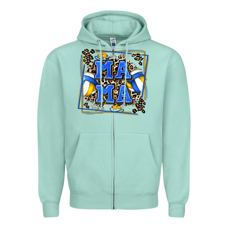 Volleyball Mama With Leopard Zipper Hoodie by Zillion Design Studio | Teevron