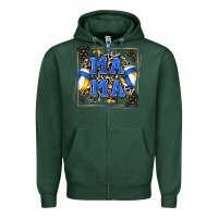 Sports Green volleyball mama with leopard Zipper Hoodie - Zillion Design Studio
