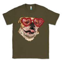 Army Green english bulldog with love glass Classic Tee - RanaPortraitStore