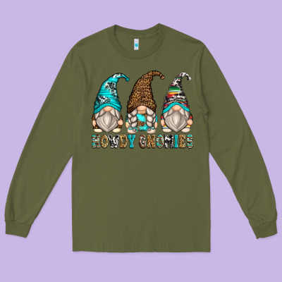 Howdy Gnomies Long Sleeve Tee Designed By Zillion Design Studio