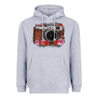 Heather Grey rose grey leopard vintage camera Heavyweight Hoodie - FaDigitalArtStudio