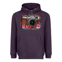 Plum rose grey leopard vintage camera Heavyweight Hoodie - FaDigitalArtStudio