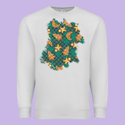 Christmas Gingerbread Cookies Patch Premium Sweatshirt Designed By Bundleandbundleshop