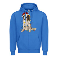True Royal saint bernard with christmas lights Zipper Hoodie - RanaPortraitStore