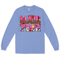 Colony Blue nail tech Long Sleeve Tee - texasbilliewilder