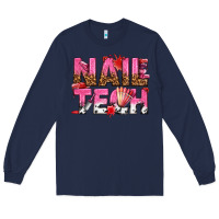Navy nail tech Long Sleeve Tee - texasbilliewilder