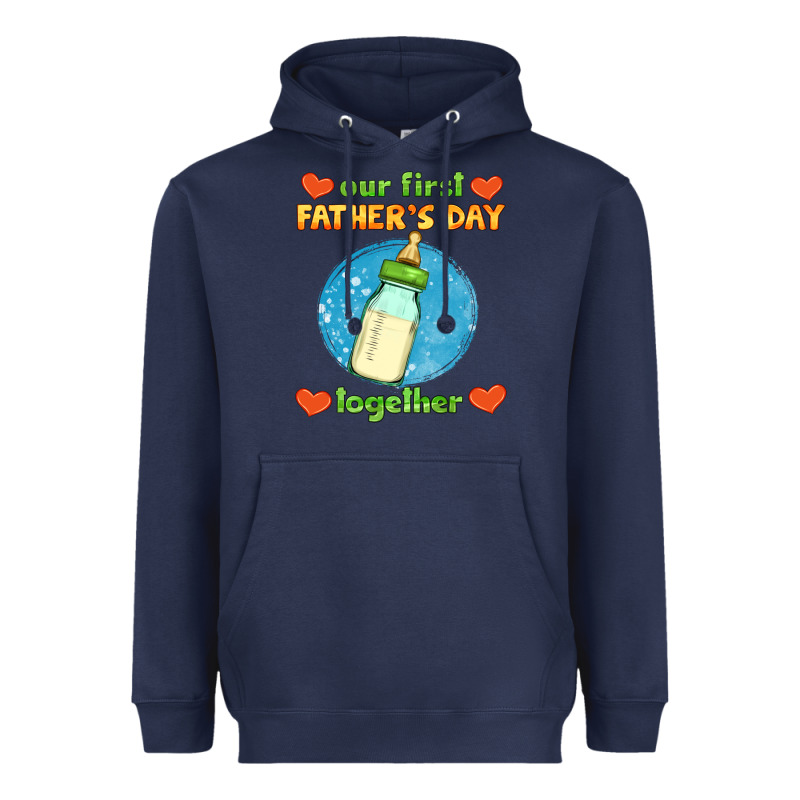Our First Father's Day Together And Baby Bottle Heavyweight Hoodie by HRA Design Shop | Teevron