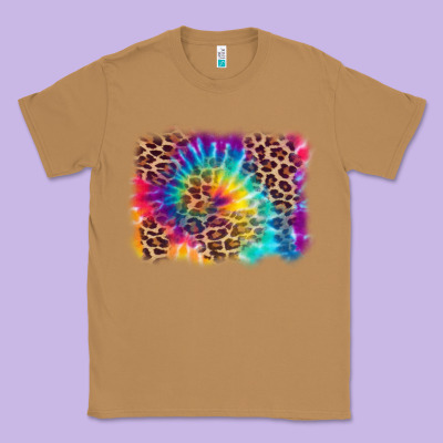 Classic Tee leopard tie dye background