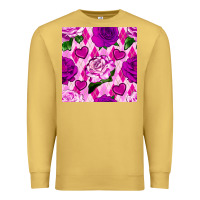 Antique Gold valentines day roses and diamond plaid seamless pattern Premium Sweatshirt - BundleAndBundleShop