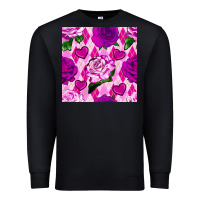 Black valentines day roses and diamond plaid seamless pattern Premium Sweatshirt - BundleAndBundleShop