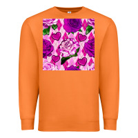 Carrot valentines day roses and diamond plaid seamless pattern Premium Sweatshirt - BundleAndBundleShop