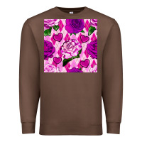 Chestnut valentines day roses and diamond plaid seamless pattern Premium Sweatshirt - BundleAndBundleShop