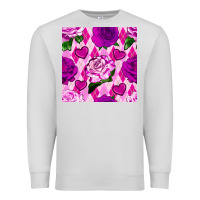 Dove Grey valentines day roses and diamond plaid seamless pattern Premium Sweatshirt - BundleAndBundleShop