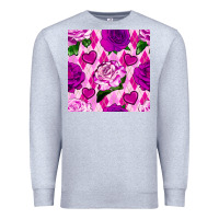 Valentines Day Roses And Diamond Plaid Seamless Pattern Premium Sweatshirt | Teevron