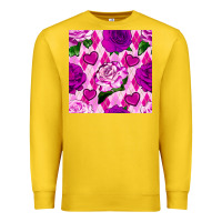 Lemon valentines day roses and diamond plaid seamless pattern Premium Sweatshirt - BundleAndBundleShop