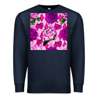 Navy valentines day roses and diamond plaid seamless pattern Premium Sweatshirt - BundleAndBundleShop