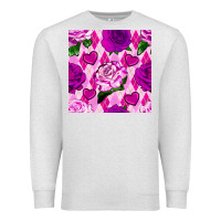 Oatmeal Heather valentines day roses and diamond plaid seamless pattern Premium Sweatshirt - BundleAndBundleShop