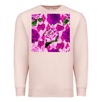 Pale Pink valentines day roses and diamond plaid seamless pattern Premium Sweatshirt - BundleAndBundleShop