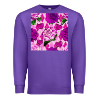 Purple valentines day roses and diamond plaid seamless pattern Premium Sweatshirt - BundleAndBundleShop