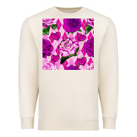 Sandshell valentines day roses and diamond plaid seamless pattern Premium Sweatshirt - BundleAndBundleShop