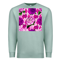 Seafoam valentines day roses and diamond plaid seamless pattern Premium Sweatshirt - BundleAndBundleShop