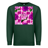 Sports Green valentines day roses and diamond plaid seamless pattern Premium Sweatshirt - BundleAndBundleShop