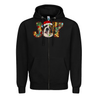 Black Saint Bernard Christmas joy, Zipper Hoodie - RanaPortraitStore