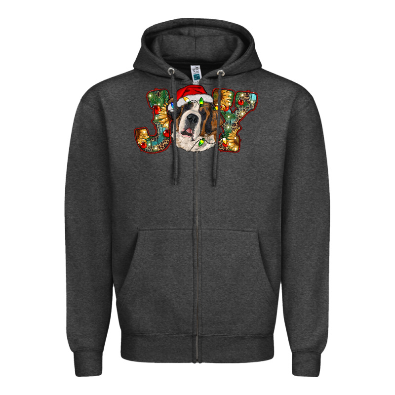 Saint Bernard Christmas Joy, Zipper Hoodie by RanaPortraitStore | Teevron