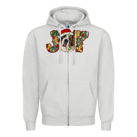 Dove Grey Saint Bernard Christmas joy, Zipper Hoodie - RanaPortraitStore
