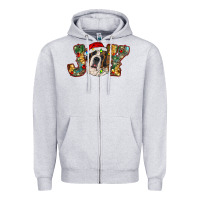 Heather Grey Saint Bernard Christmas joy, Zipper Hoodie - RanaPortraitStore